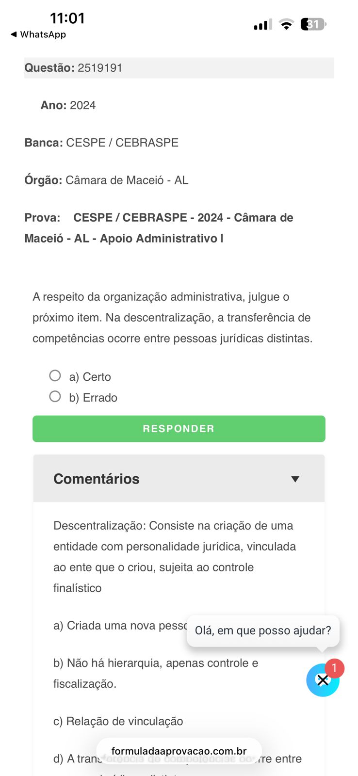 Questões comentadas